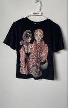 Load image into Gallery viewer, Zara Womens Black Graphic Print Short Sleeve Crew Neck Pullover T-Shirt Size S
