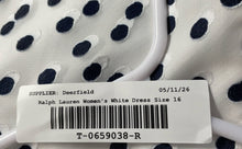 Load image into Gallery viewer, Lauren Ralph Lauren Womens White Polka Dots Ruffle Back-Zip Sheath Dress Size 16

