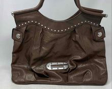 Load image into Gallery viewer, Guess Womens Brown Faux Leather Studded Double Handle Inner Pocket Shoulder Bag

