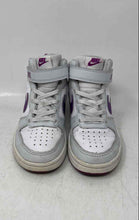 Load image into Gallery viewer, Nike Girls Court Borough Mid 2 White Purple Hook &amp; Loop Sneaker Shoes Size 13C
