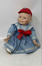 Load image into Gallery viewer, Ashton Drake Galleries Amanda Porcelain Doll With Blue Dress &amp; Red Hat
