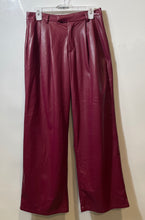 Load image into Gallery viewer, Forever 21 Womens Wine Pleated Front Regular Fit Wide-Leg Trouser Pants Size M
