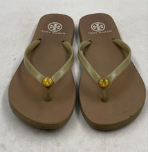 Load image into Gallery viewer, Authentic Tory Burch Womens Beige Flip-Flop Sandals Size 8-9 Worn
