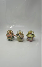 Load image into Gallery viewer, Set Of 3 Pcs Precious Moments Multicolor Girl In A Basket Miniature Snow Globes
