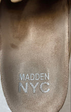 Load image into Gallery viewer, Madden NYC Womens Beige Suede Slip-On Platform Clog Sandals Size 6
