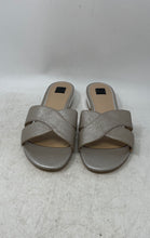 Load image into Gallery viewer, White House Black Market Womens Silver Crisscross Strap Slide Sandals Size 10M
