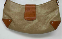 Load image into Gallery viewer, Valentina Womens Beige Brown Pebbled Leather Detachable Strap Lined Shoulder Bag
