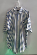 Load image into Gallery viewer, Ralph Lauren Mens Blue White Striped Print Short-Sleeve Button-Up Shirt Size L
