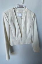 Load image into Gallery viewer, Boss Hugo Boss Womens White Long Sleeve V-Neck Pockets Cropped Jacket Size 2
