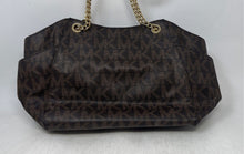 Load image into Gallery viewer, Michael Kors Womens Jet Set Travel Brown Signature Shoulder Tote Purse

