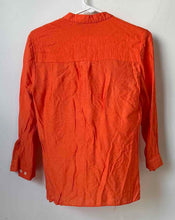 Load image into Gallery viewer, Armani Exchange Womens Orange Long Sleeve Band Collar Blouse Top Size XS
