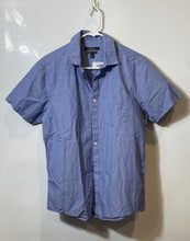 Load image into Gallery viewer, Marc Anthony Mens Blue Print Cotton Luxury Slim Fit Button-Up Shirt Size Medium
