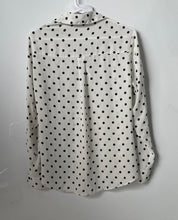 Load image into Gallery viewer, Express Womens The Portofino White And Black Polka Dot Button-Up Shirt Size S/P
