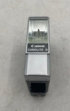 Load image into Gallery viewer, Canon Canolite D Silver Black Shoe Mount Flash For Camera Attachment With Case
