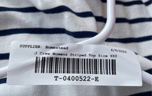 Load image into Gallery viewer, J.Crew Womens White Blue Striped Long Sleeve Crew Neck Everyday T-Shirt Size XXS
