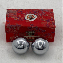 Load image into Gallery viewer, Silver Tone Chinese Hand Therapy Exercise Stress Relief Baoding Balls
