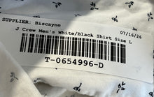 Load image into Gallery viewer, J.Crew Mens White Black Printed Collared Long Sleeve Button-Up Shirt Size Large

