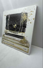 Load image into Gallery viewer, A Black Quilted Handbag And Gold Paint Splatters Jetsetter A La Mode Art Print
