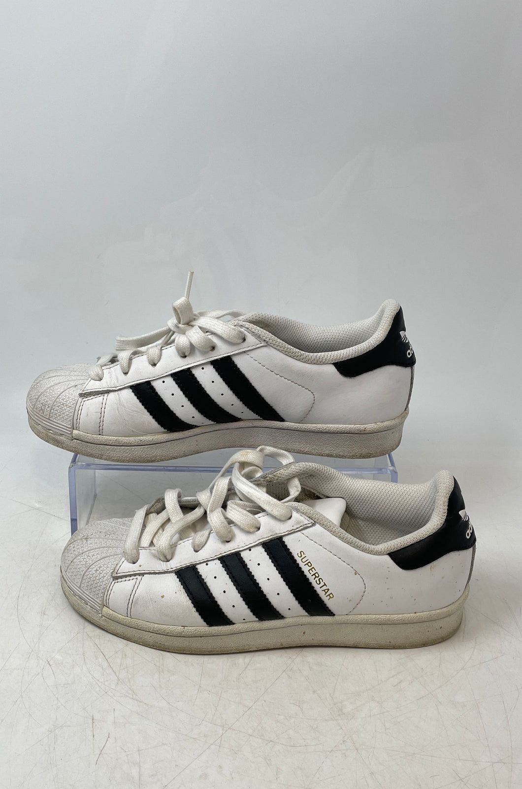 Adidas Kids Superstar C77154 White Black Low Top Lace-Up Sneaker Shoes Size 4
