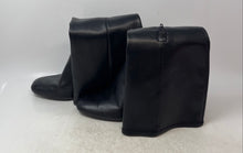 Load image into Gallery viewer, Madden NYC Womens Black Leather Side Zip Block Heel Knee High Biker Boots Size 9
