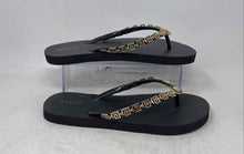 Load image into Gallery viewer, Aldo Womens Minarie Golden Black Open Toe Slip-On Flip-Flop Sandals Size 9/10
