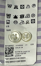 Load image into Gallery viewer, Hugo Boss Mens White Purple Striped Regular Fit Dress Shirt Size 16 32/33

