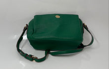 Load image into Gallery viewer, Anne Klein Womens Green Leather Adjustable Strap Zip Top Lined Crossbody Bag
