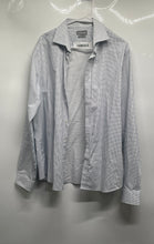 Load image into Gallery viewer, Michael Kors Mens Blue Cotton Collared Long Sleeve Dress Shirt Size Large
