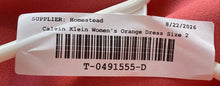Load image into Gallery viewer, Calvin Klein Womens Orange Sleeveless Back Zip Crew Neck Shift Dress Size 2
