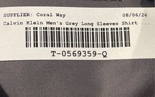 Load image into Gallery viewer, Calvin Klein Mens Gray Long Sleeve Spread Collar Dress Shirt Size 16.5 34/35
