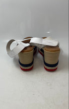 Load image into Gallery viewer, Euro Studio Womens Red White Blue Wedge Heel Ankle Strap Sandals Size 40
