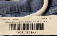 Load image into Gallery viewer, Calvin Klein Mens Blue Plaid Long Sleeve Infinite Button-Up Shirt Size Medium
