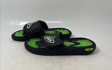 Load image into Gallery viewer, Adidas Mens Reptossage Black Green Slip-On Open Toe Slide Sandals Size 7
