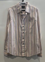 Load image into Gallery viewer, Marc Ecko Mens Multicolor Striped Long Sleeve Spread Collar Button-Up Shirt Sz M

