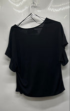 Load image into Gallery viewer, Zara Womens Black Short Sleeve Ruffle Hem V-Neck Blouse Top Size Small

