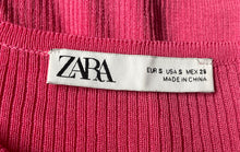 Load image into Gallery viewer, Zara Womens Pink Ribbed Long Sleeve Button Front Cardigan Sweater Size S
