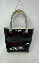 Load image into Gallery viewer, Kate Spade New York Womens Black Silver Geometric Embossed Lined Tote Handbag
