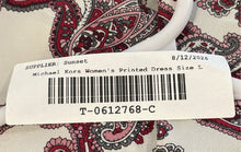 Load image into Gallery viewer, Michael Kors Womens Multicolor Paisley Print Long Sleeve Fit &amp; Flare Dress Sz L

