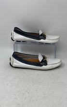 Load image into Gallery viewer, Mercanti Fiorentini Womens White Blue Leather Slip-On Loafer Shoes Size 7.5B
