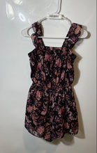 Load image into Gallery viewer, Forever 21 Womens Black Floral Ruffle Wide Strap One-Piece Romper Size M
