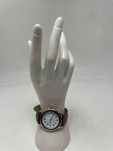 Load image into Gallery viewer, Men's Watch Silver-Tone Black Case White Dial With Black &amp; Brown Leather Bands
