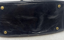 Load image into Gallery viewer, Kate Landry Womens Black Leather Studded Braided Strap Pleated Shoulder Bag

