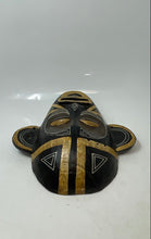 Load image into Gallery viewer, Wood Hand Carved Decorative Wall Art Black Tan Collectible Tribal Mask

