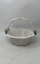 Load image into Gallery viewer, White Floral Engraved Ceramic Home Decorative Top Handle Centerpiece Basket
