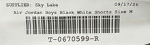 Load image into Gallery viewer, Air Jordan Boys Black White Mesh Elastic Waist Basketball Shorts Size Medium
