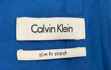 Load image into Gallery viewer, Calvin Klein Mens Blue Slim Fit Stretch Long Sleeve Dress Shirt Size 15 1/2
