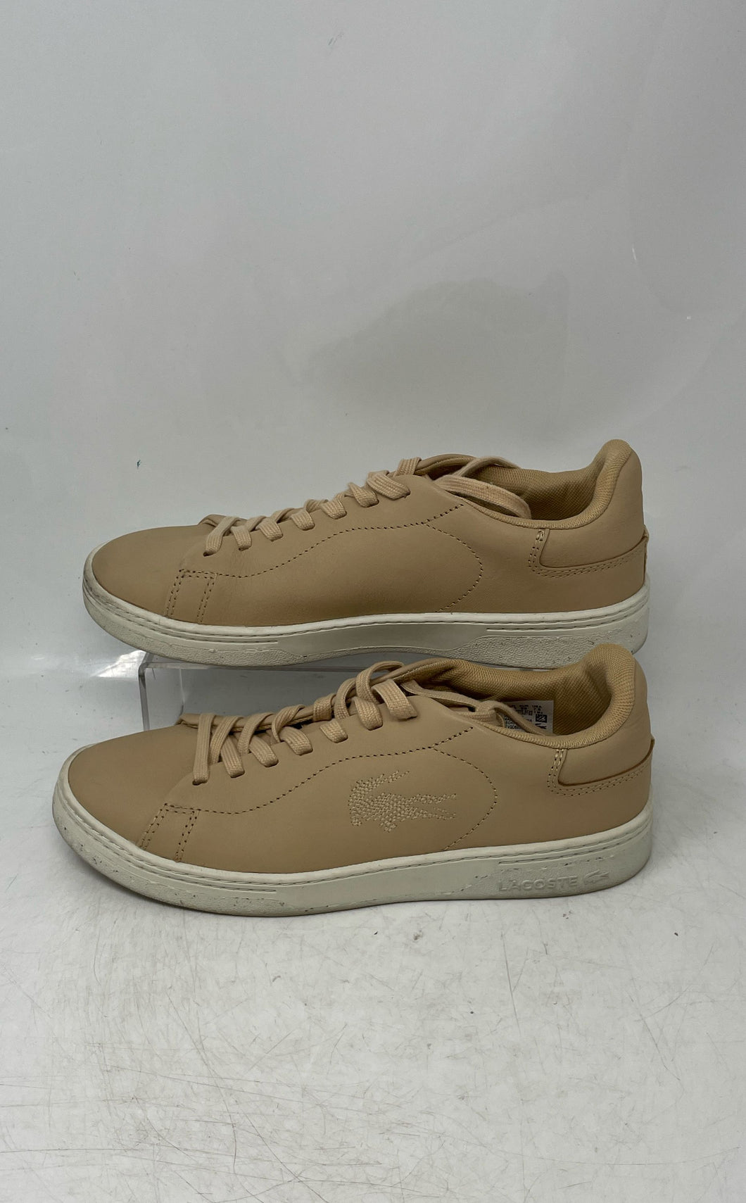 Lacoste Womens Court Zero 7-43SFA0053TS2 Beige Lace-Up Sneakers Shoes Size 7.5