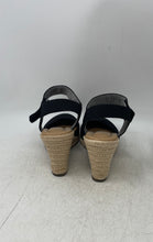 Load image into Gallery viewer, Kelly &amp; Katie Womens Banner Black Round Toe Wedge Heel Espadrille Sandals Sz 8M
