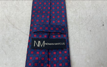 Load image into Gallery viewer, Neiman Marcus Mens Purple Red Printed Keeper Loop Adjustable Designer Tie
