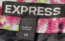 Load image into Gallery viewer, Express Womens Multicolor Floral Print High Rise Back Zip Mini Skirt Size 10
